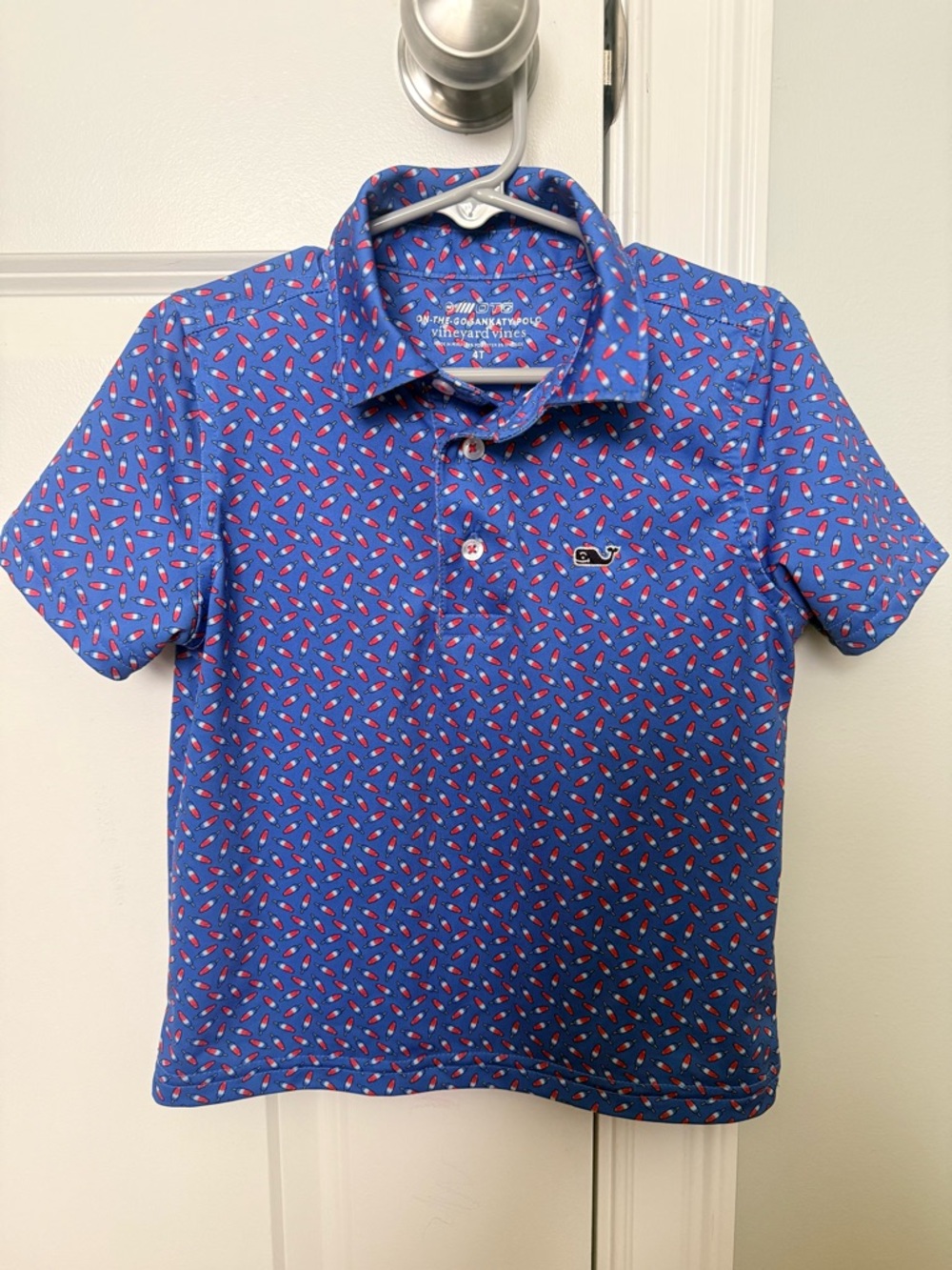Vineyard Vines Boys Royal Bomb Pop dry fit polo - 4T